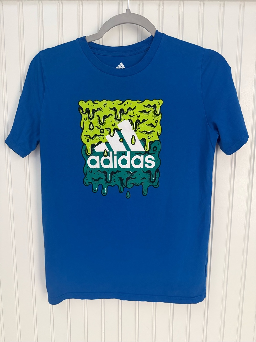 Adidas Boys' Blue Graphic Logo Tee